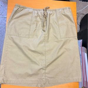LL Bean sun washed canvas skirt, knee-length, size XL, khaki